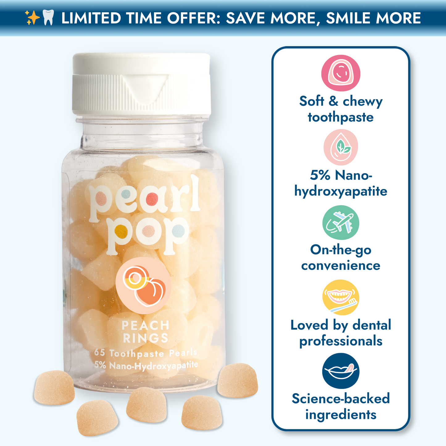 Peach Ring Gummy Toothpaste Pearls