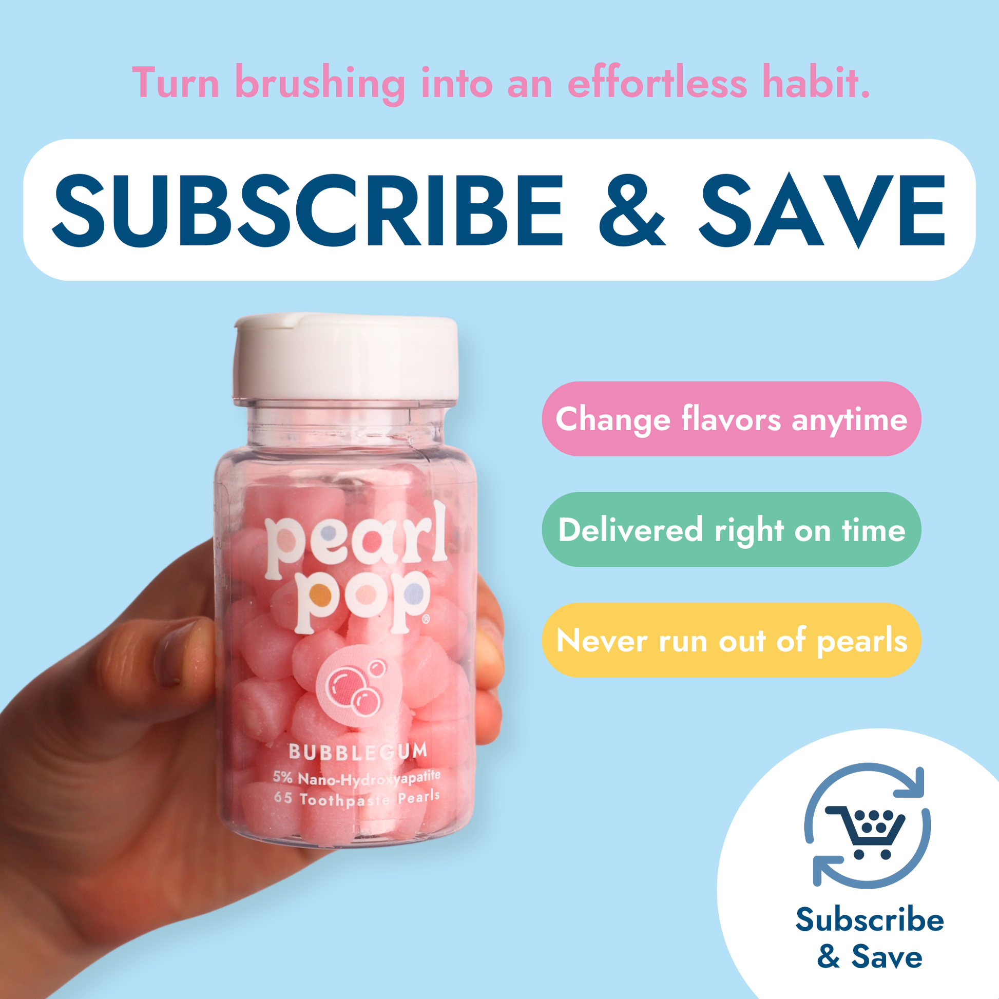 Bubblegum Toothpaste Pearls (65 count)